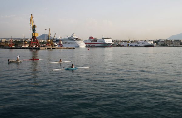 Fishing boats moored in the harbour at Heraklion, Crete