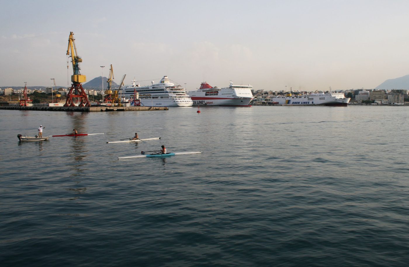 Fishing boats moored in the harbour at Heraklion, Crete